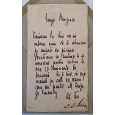 Scrisoare originala, I. G. Duca catre George Marzescu